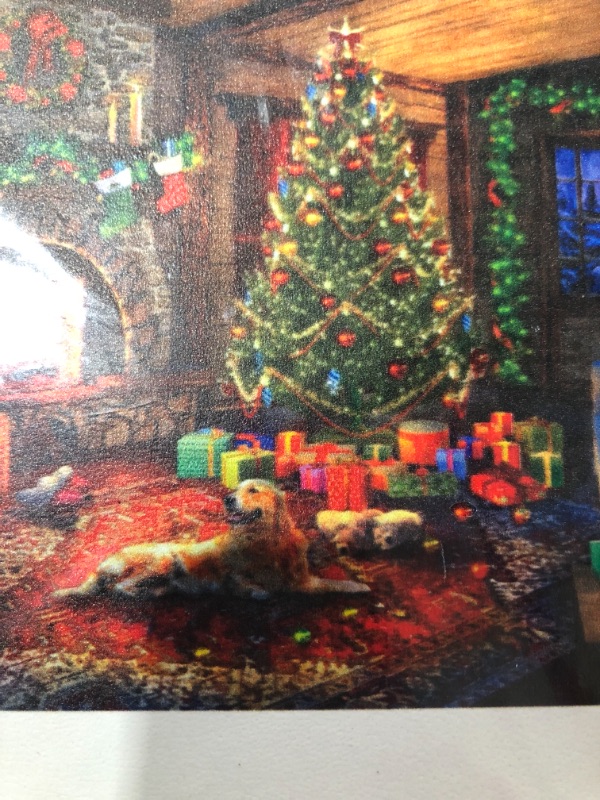 Photo 2 of CHRISTMAS WOODEN PUZZLE. LIVING ROOM HOLIDAY SCENE WITH DOGS BY THE FIRE. SEALED.