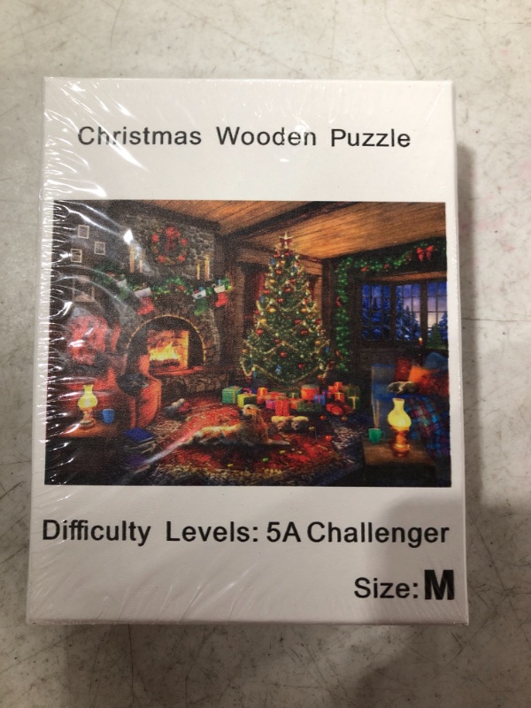 Photo 1 of CHRISTMAS WOODEN PUZZLE. LIVING ROOM HOLIDAY SCENE WITH DOGS BY THE FIRE. SEALED.