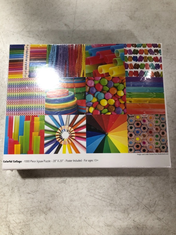 Photo 1 of COLORFUL COLLAGE 1000 PIECE JIGSAW PUZZLE. 28 X 20 INCH. 