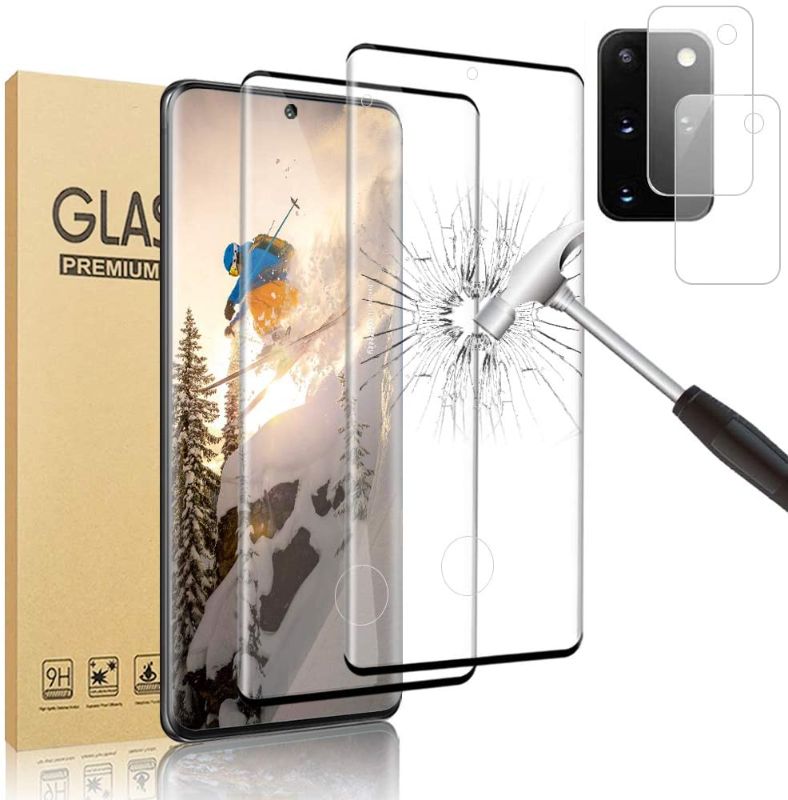 Photo 1 of [2+2 Pack ] Galaxy S20 Plus Screen Protector Tempered Glass, with 2 Pack Camera Lens Protector, 9H Hardness, Support Fingerprint, 3D Curved Glass Film for Samsung Galaxy S20 Plus/S20 +(6.9")
LOT OF 2 BOXES.