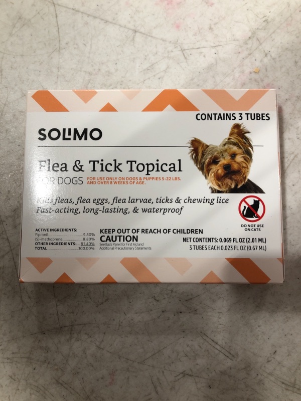 Photo 2 of Amazon Brand - Solimo Flea and Tick Treatment for Dogs, 3 Count
