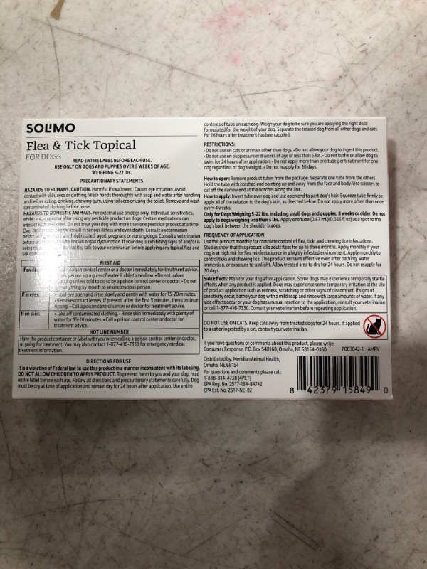 Photo 3 of Amazon Brand - Solimo Flea and Tick Treatment for Dogs, 3 Count
