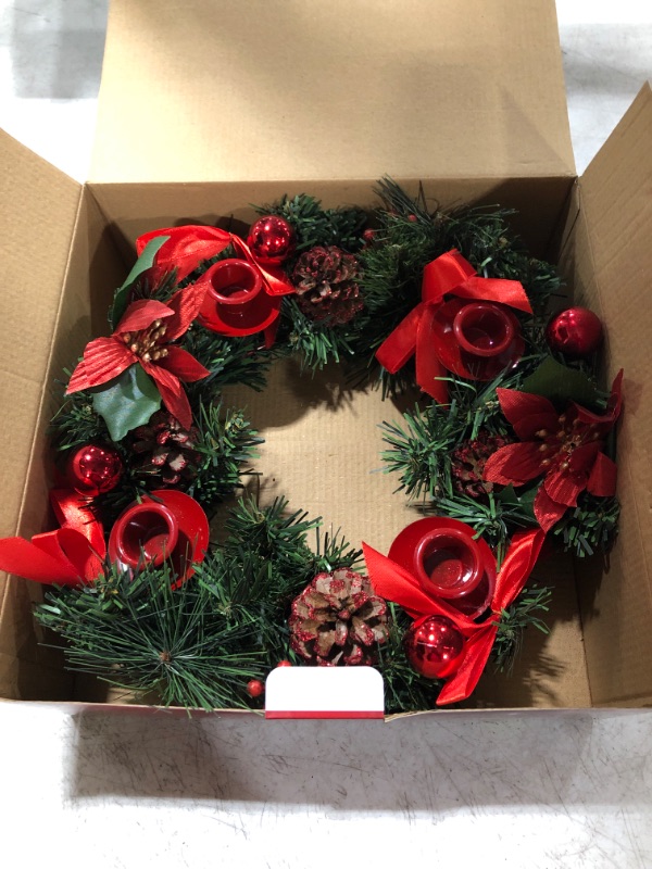 Photo 1 of CHRISTMAS HOLIDAY CENTER PIECE CANDLE HOLDER WREATH.