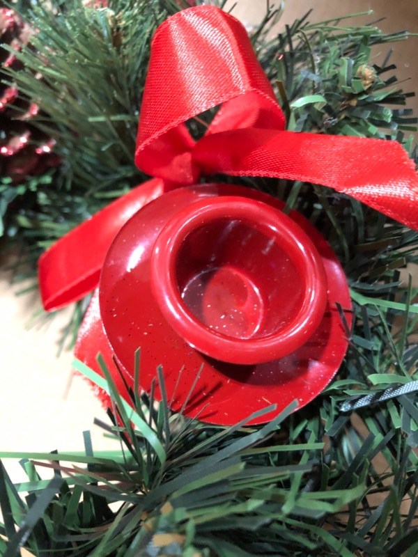 Photo 1 of CHRISTMAS HOLIDAY CENTER PIECE CANDLE HOLDER WREATH.