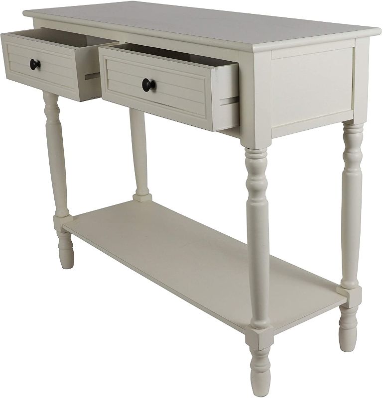 Photo 1 of Decor Therapy Simplify Shutter Drawer Console table, Cream
