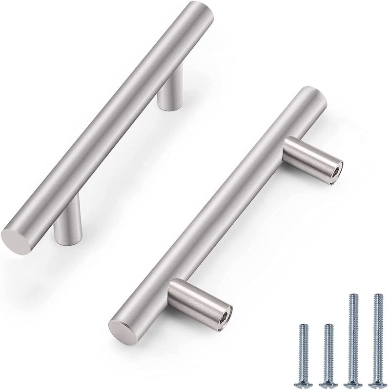 Photo 1 of Eathtek 15 Pack Brushed Nickel Cabinet Pulls, Stainless Steel Kitchen Cabinet Handles Modern Cupboard Hardware Dresser Pulls, 3-3/4" (96mm) Hole Centers
