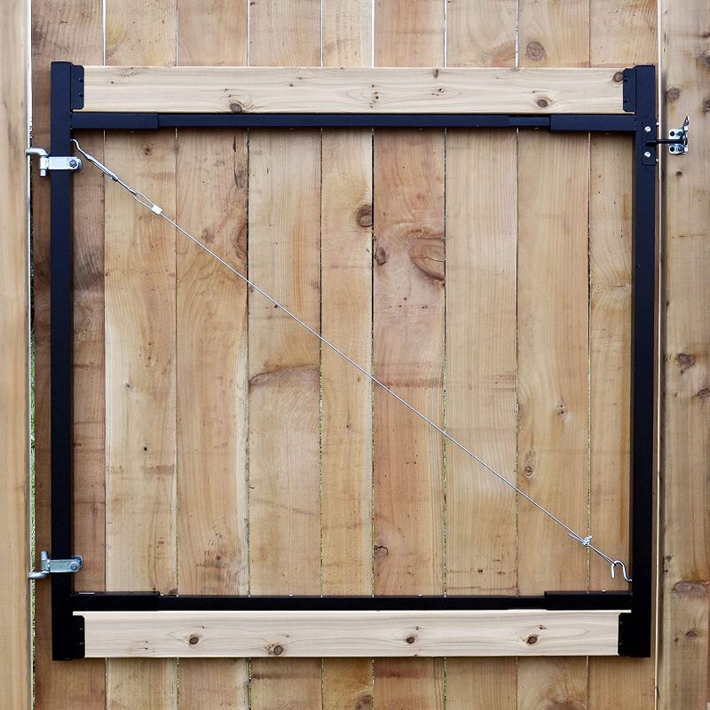 Photo 2 of Adjust-A-Gate - Steel Frame DIY Gate Building Kit - Fits gates 36” to 72” wide, up to 6’ tall - New Black Color - AG72LTP
