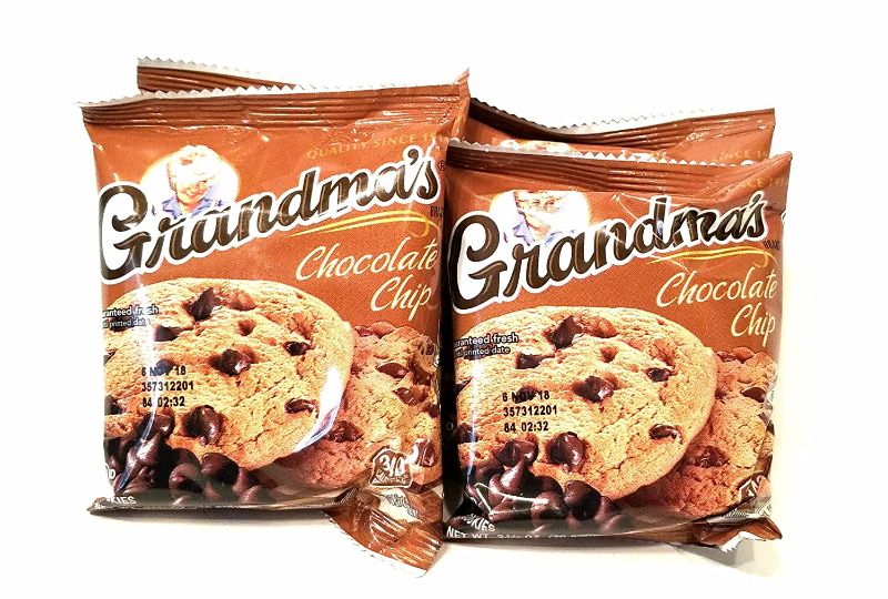 Photo 1 of Grandma's Cookies Chocolate Chip Flavored 8 cookies 2 Per Pack. BOX OF 10. 
