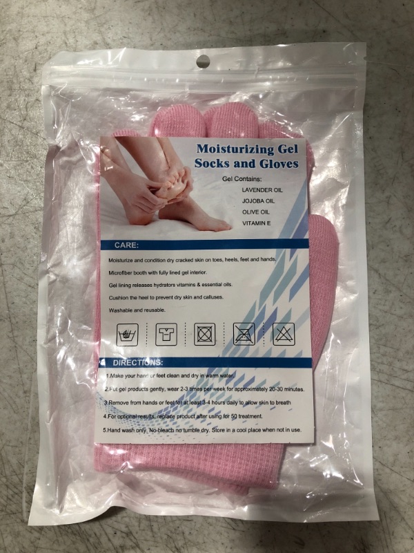 Photo 1 of MOISTURIZING GEL GLOVES, PINK, ONE SIZE.