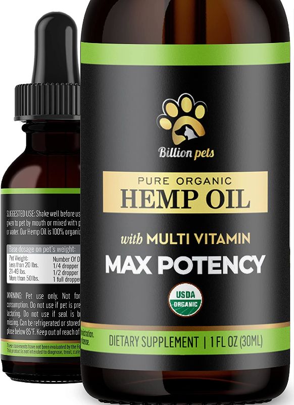 Photo 1 of Billion Pets - Hemp Oil for Dogs and Cats - Hemp Oil Drops with Omega Fatty Acids - Hip and Joint Support and Skin Health - Anxiety and Stress - Pain
