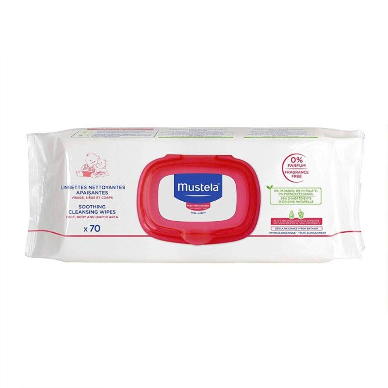 Photo 2 of Mustela Baby Soothing Wipes - Ultra Soft Cleansing Wipes for Sensitive Skin - with Natural Avocado & Schizandra Berry - Fragrance-Free & Alcohol Free - 70 ct. or 210 ct.
