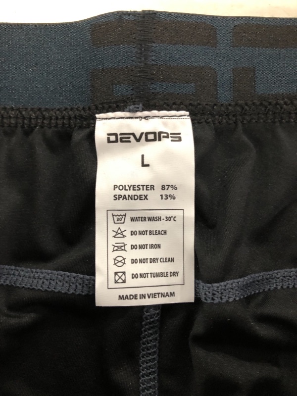 Photo 4 of DEVOPS Men's Compression Shorts Underwear. 2 PAIR. SIZE LARGE.
