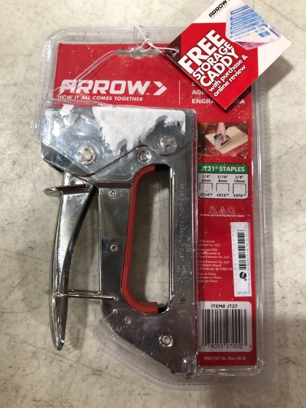 Photo 3 of Arrow JT27 Thin Wire Staple Gun, Uses Three Sizes of JT21 Staples. TORN PACKAGE.
