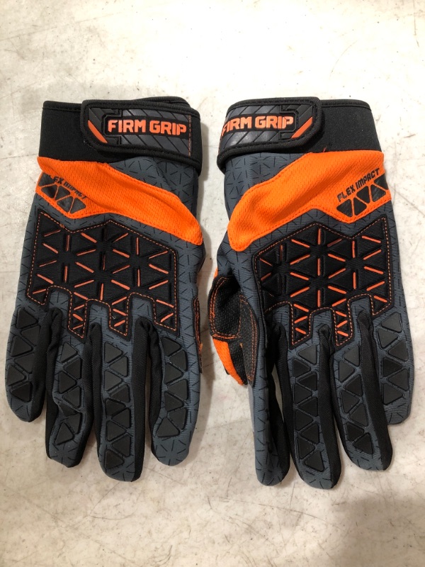 Photo 1 of FIRM GRIP FLEX IMPACT WORK GLOVES. SIZE XL. MISSING PACKAGE.