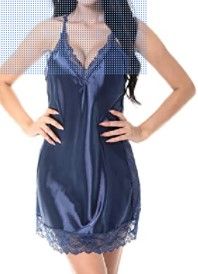 Photo 1 of ALLUROMAN Lingerie for Women Satin Lace Chemise Sleepwear Slip Dress Sexy Nightgown size L
