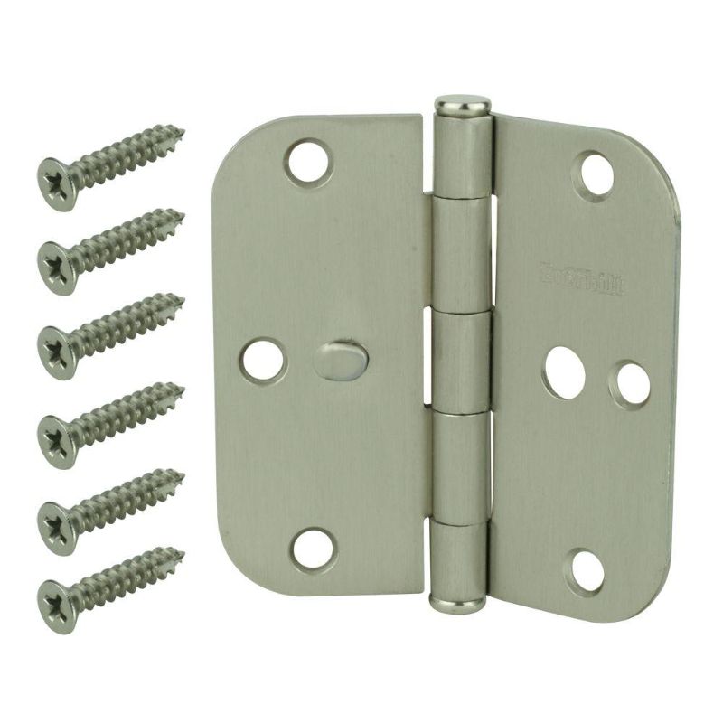 Photo 1 of  3-1/2 in. Bright Brass 5/8 in. Radius Security Door Hinges 3qty of 8 pack 