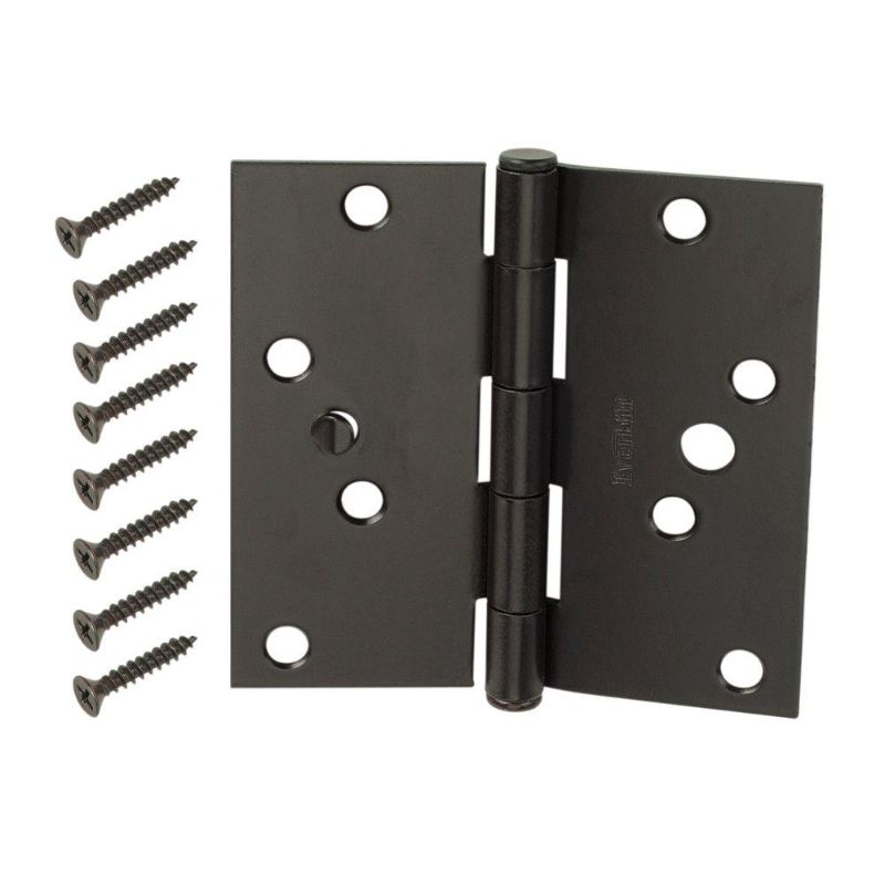 Photo 1 of  Hinges 4 in. Oil-Rubbed Bronze Square Corner Security Door Hinges 11 pack bundle 