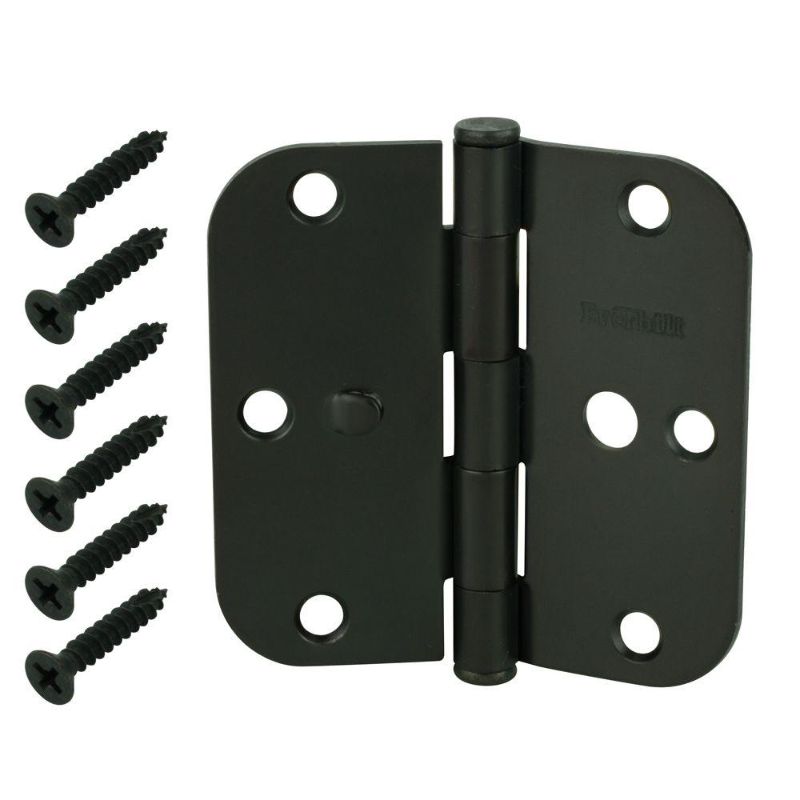 Photo 1 of  Hinges 3-1/2 in. Oil-Rubbed Bronze 5/8 in. Radius Security Door Hin pack of 6