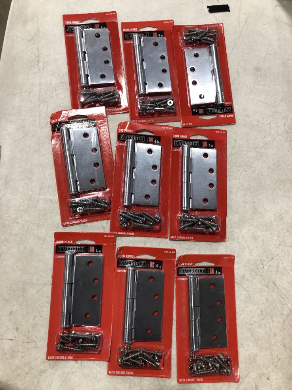 Photo 2 of  Everbilt 4 in. Square Satin Chrome Commercial Grade Door Hinge pack of 9

