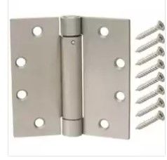 Photo 1 of Everbilt 4” Commercial Grade Adjustable Spring Hinge - Satin Chrome Finish 3 pack 
