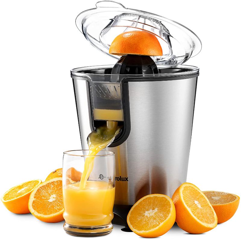 Photo 1 of Eurolux Electric Citrus Juicer Squeezer, for Orange, Lemon, Grapefruit, With 160 Watts of Power, Brushed Stainless Steel