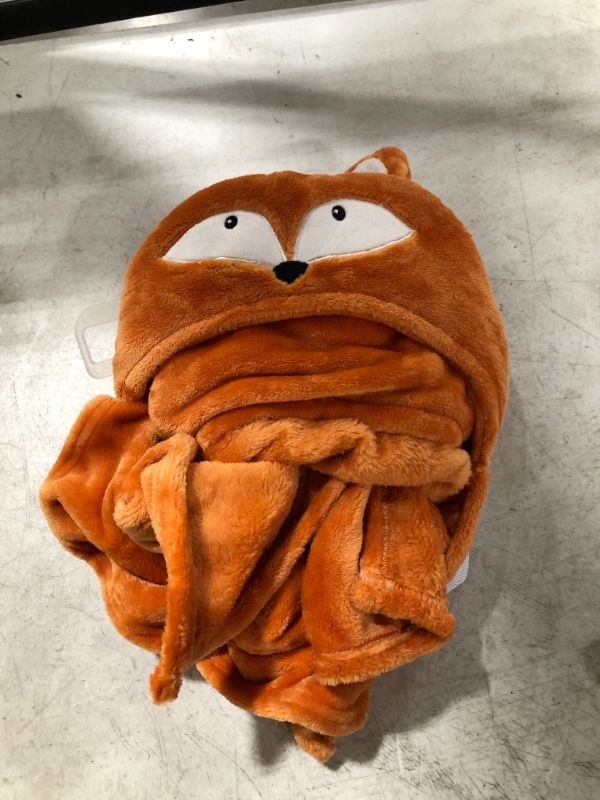 Photo 2 of Hudson Baby Boy and Girl Animal Hooded Blanket - Orange Fox