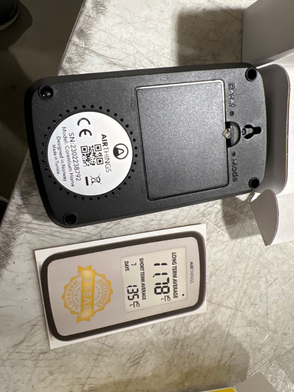 Photo 1 of Airthings Corentium Home Radon Detector 223 Portable, Lightweight, Easy-to-Use, (3) AAA Battery Operated, USA Version, pCi/L
