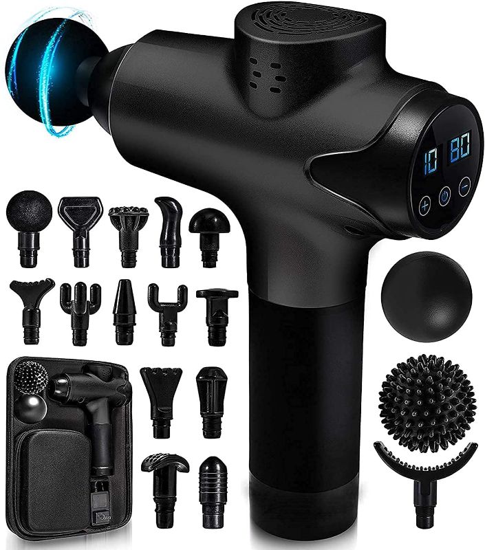 Photo 1 of Massage Gun Deep Tissue(5cm), Muscle Massage Gun for Athletes for Pain Relief, Sore Muscle and Stiffness, Percussion Massage Gun with 15 Massage Heads and 30 Adjustable Speeds