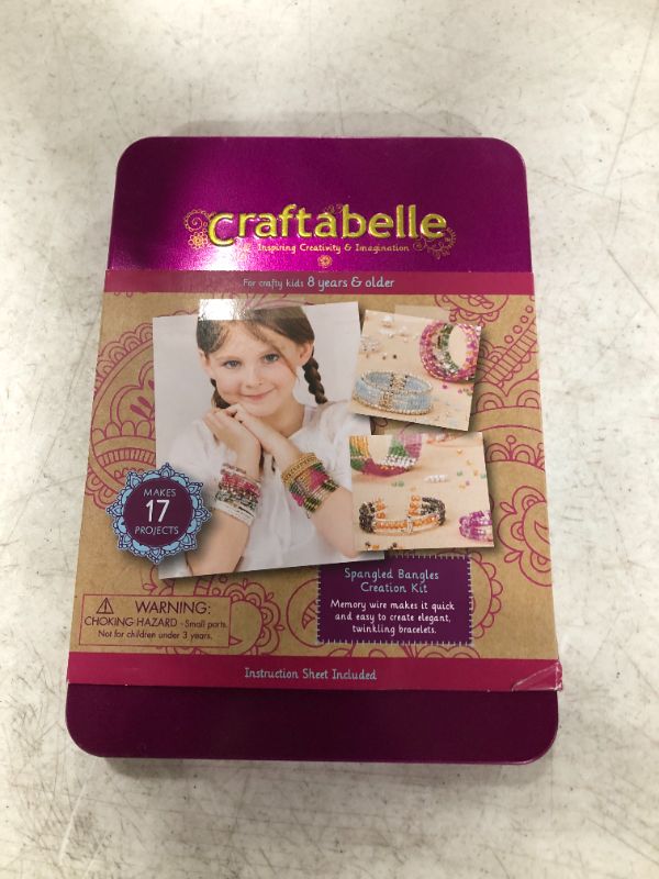 Photo 2 of Craftabelle – Spangled Bangles Creation Kit – Bracelet Making Kit – 366pc Jewelry Set with Memory Wire – DIY Jewelry Kits for Kids Aged 8 Year