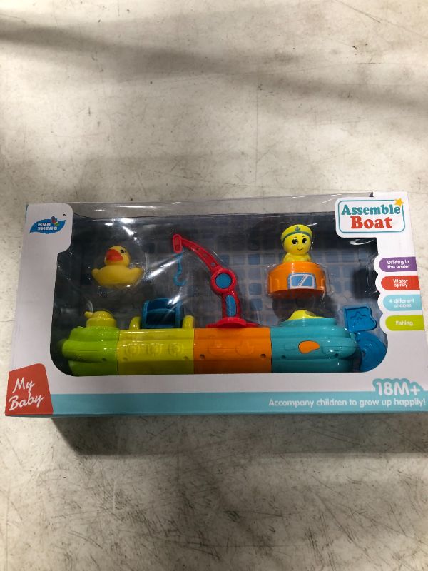 Photo 2 of HOMETTER Bath Toys for Toddlers 12-36 Months, Little Bath Ducky and Boat for 1 2 3 4 5 Year Old Kids, Fun Bathtub Toys