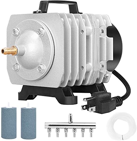 Photo 1 of VIVOHOME 32W 950 GPH 60L/min 6 Outlets Commercial Air Pump with 2 PCS 4 x 2 Inch Airstones and 25-ft Air Tubing Combo, 3 Sets
