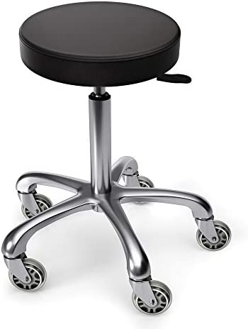 Photo 1 of TASALON Rolling Stool - Adjustable Stool with Wheels - Soft Swivel Workbench Stool- Desk Stool Chair for Kitchen, Salon, Spa, Tattoo, Pedicure - Massage Stool Salon Stool Esthetician Chair – Black
