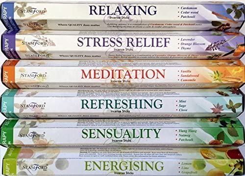 Photo 1 of 120 Sticks of Stamford Premium Aromatherapy Hex Range Incense Sticks - Relaxing, Stress Relief, Meditation, Refreshing, Sensuality & Energising Incense Gift Pack. by Stamford
3 pack only