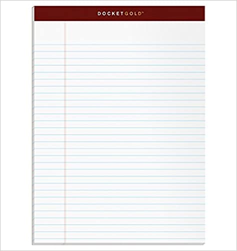 Photo 1 of TOPS Docket Gold Premium Writing Pads, 8 1/2" x 11 3/4", Legal Ruled, 50 Sheets, White, Pack of 6 Pads
