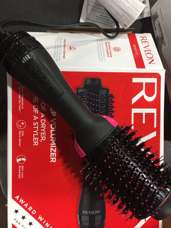 Photo 3 of REVLON One-Step Hair Dryer And Volumizer Hot Air Brush, Black
