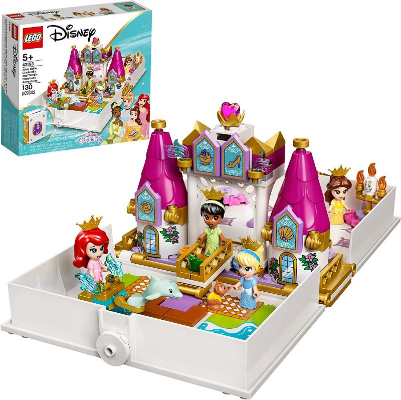 Photo 1 of LEGO Disney Ariel, Belle, Cinderella and Tiana’s Storybook Adventures 43193 Building Toy for Kids; New 2021 (130 Pieces)
