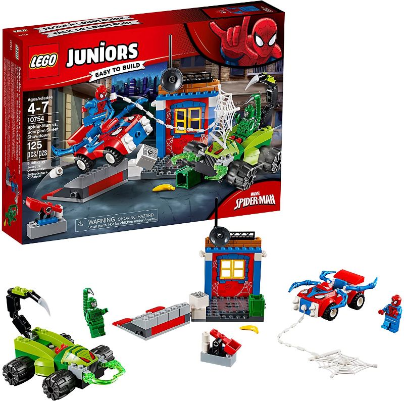 Photo 1 of LEGO Juniors/4+ Marvel Super Heroes Spider-Man vs. Scorpion Street Showdown 10754 Building Kit (125 Pieces)
