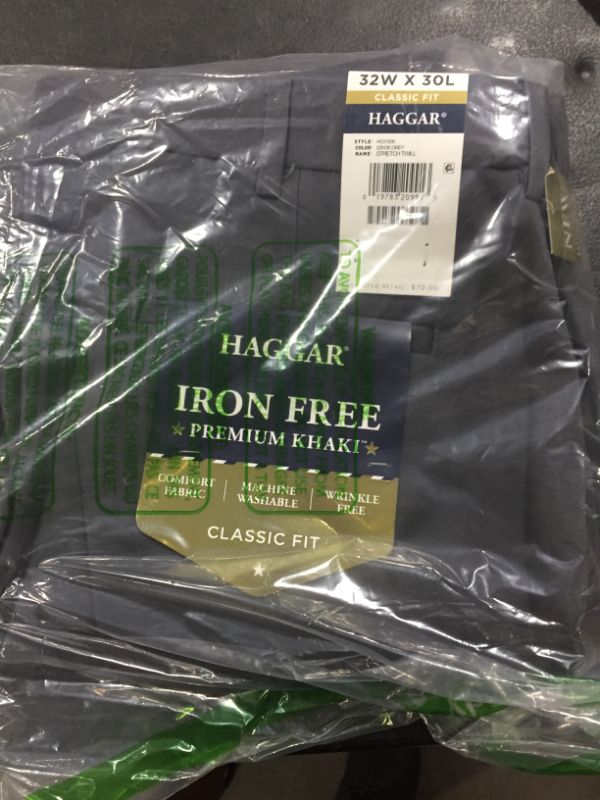 Photo 2 of Haggar Men's Premium No Iron Khaki Classic Fit Expandable Waist Flat Front Pant
SIze 32x30L