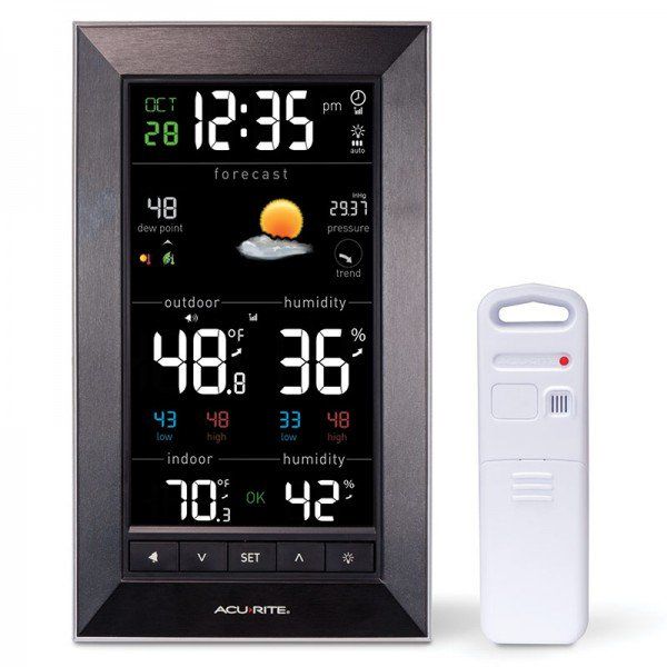 Photo 1 of AcuRite Home Weather Station with Vertical Color Display, Wireless Outdoor Thermometer for Indoor/Outdoor Temperature and Humidity (01121M)
