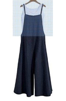 Photo 1 of Aedvoouer Women's Baggy Plus Size Overalls Cotton Linen Jumpsuits Wide Leg Harem Pants Casual Rompers
size S