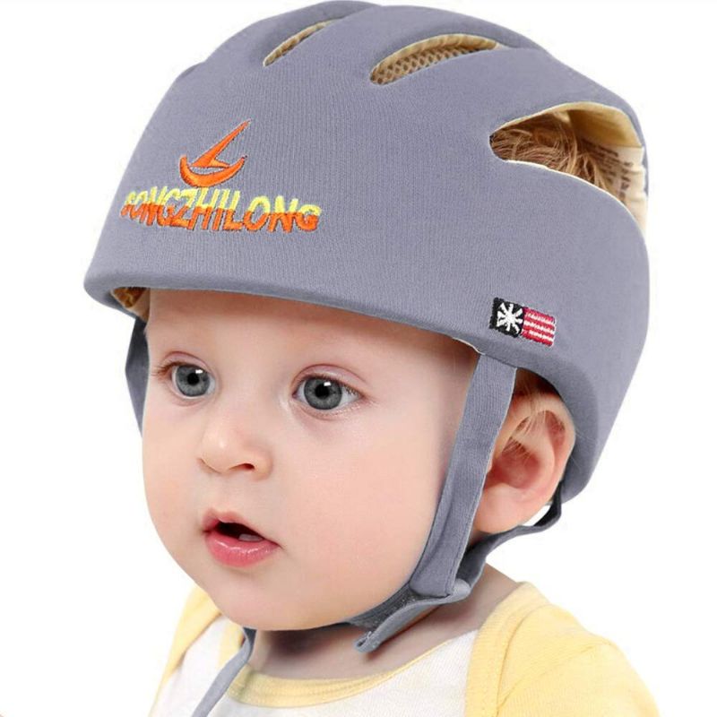 Photo 1 of Huifen Baby Children Infant Toddler Adjustable Safety Helmet Headguard Protective Harnesses Cap Blue, Providing Safer Environment When Learning to Crawl Walk Playing Baby Infant Grey Hat (Gray)
