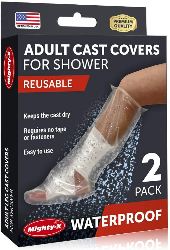 Photo 1 of 100% Waterproof Cast Cover Leg - ?Watertight Seal? - Reusable 2 pk Cast Protector for Shower Leg Adult Knee, Ankle, Foot - Half Leg Covers
