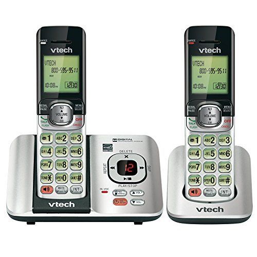 Photo 1 of VTech CS6529-2 DECT 6.0 Phone Answering System with Caller ID/Call Waiting, 2 Cordless Handsets, Silver/Black
