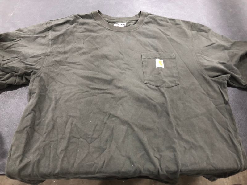 Photo 2 of CARHARTT MEN'S GREEN WORKWEAR POCKET SHORT SLEEVE WORK T-SHIRT - BIG 2xl
