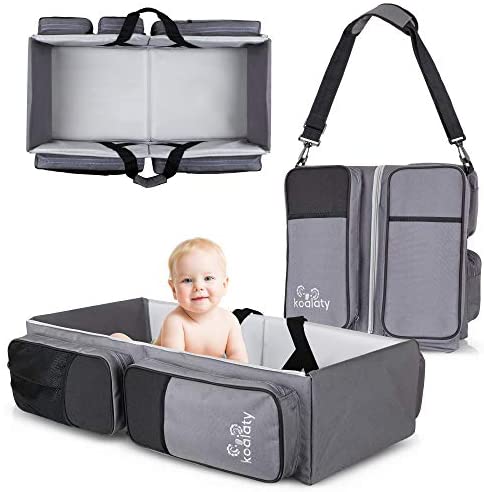Photo 1 of Koalaty 3-in-1 Universal Baby Travel Bag, Portable Bassinet Crib, Changing Station, Diaper Bag for Infants and Newborns. (Gray)
