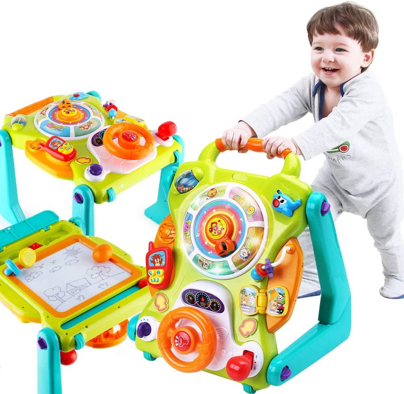 Photo 1 of iPlay, iLearn 3 in 1 Baby Walker Sit to Stand Toys, Kids Activity Center, Toddlers Musical Fun Table, Lights and Sounds, Learning, Birthday Gift for 9, 12, 18 Months, 1, 2 Year Old, Infant, Boy, Girl
