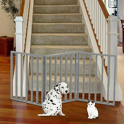 Photo 1 of Wooden Pet Gate- Foldable 3-Panel Indoor Barrier Fence Grey