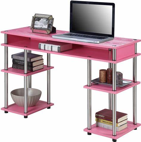 Photo 1 of Convenience Concepts Designs2Go No Tools Student Desk, Pink
