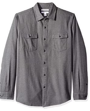 Photo 1 of Amazon Essentials Men's Long-Sleeve Two-Pocket Shirt Large
