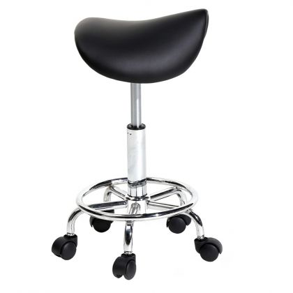 Photo 1 of Bar Stool Saddle Stool Swivel Feet Rotation Black
